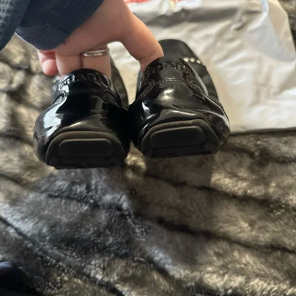 Prada Buffalo Lux Flats Black Leather Ballerina Ballet Classic Timeless 39.5 - Picture 3 of 8